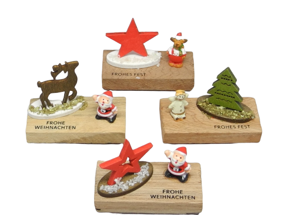 Weihnachtslandschaft auf Naturholz