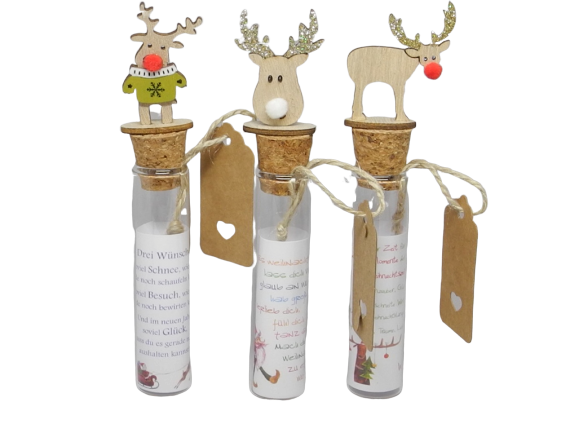 Geschenkreagenzglas Holzelch